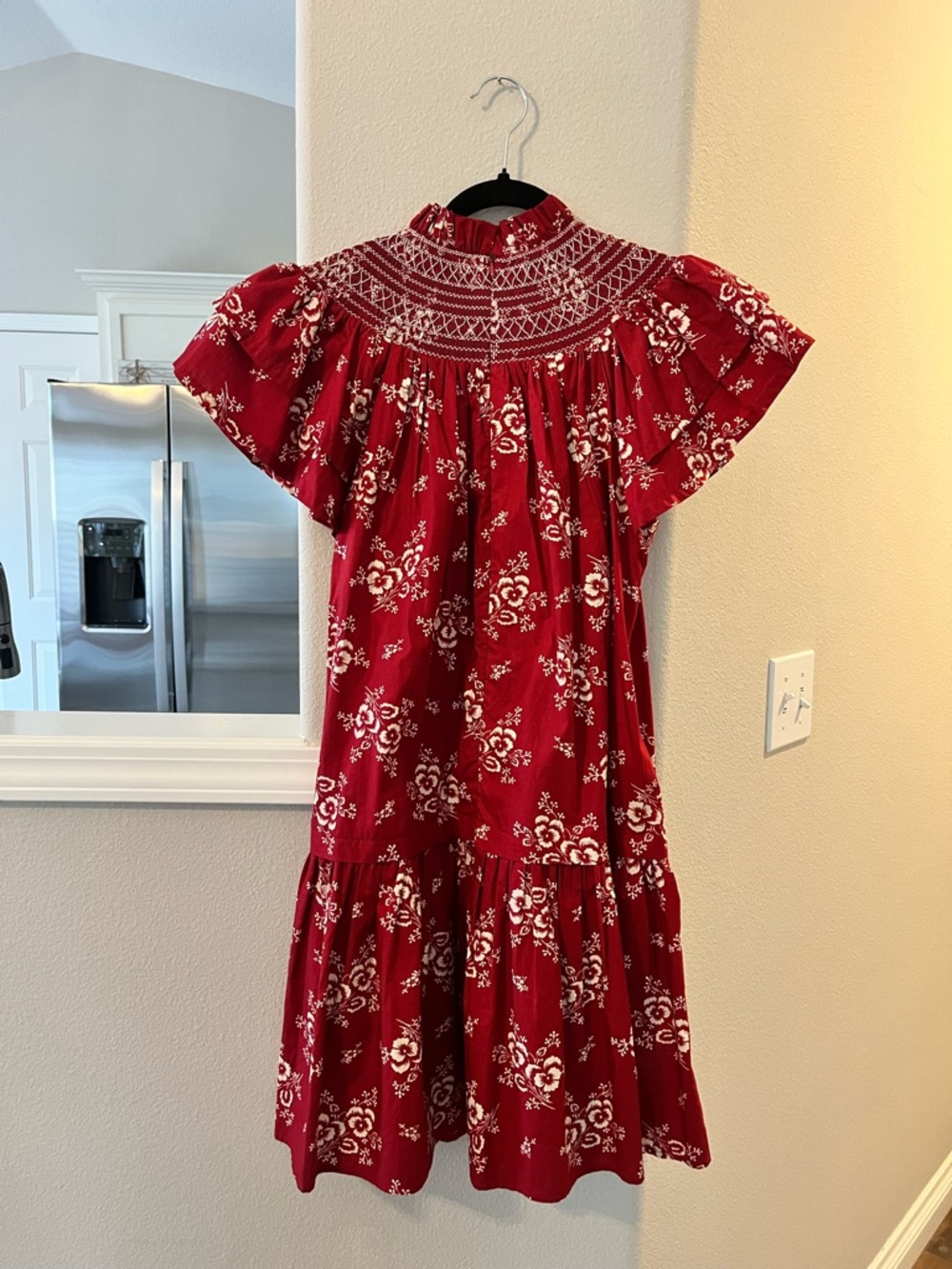 Sea New York Red Floral Smocked Yoke Dress - Picture 4 of 5